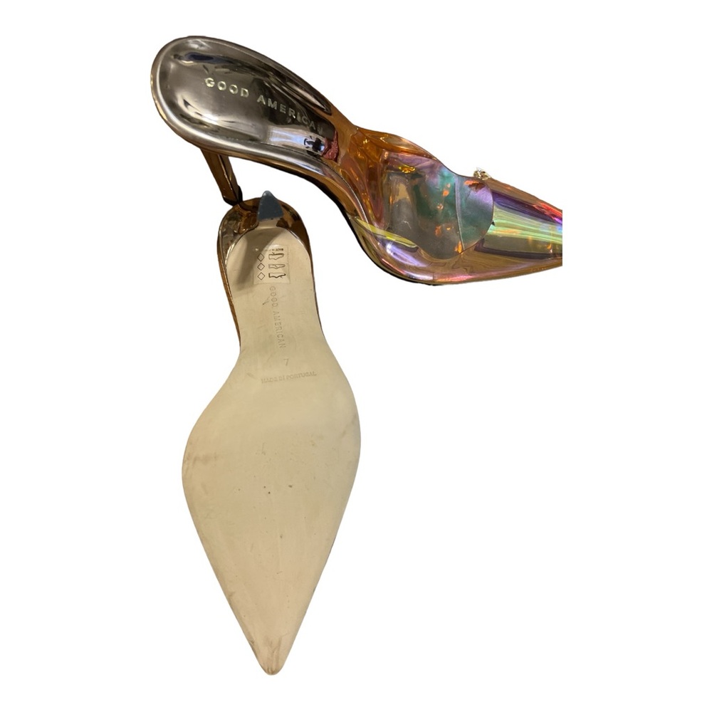 Good American Iridescent Holographic Pointed Toe Mule Heels - Picture 5 of 6